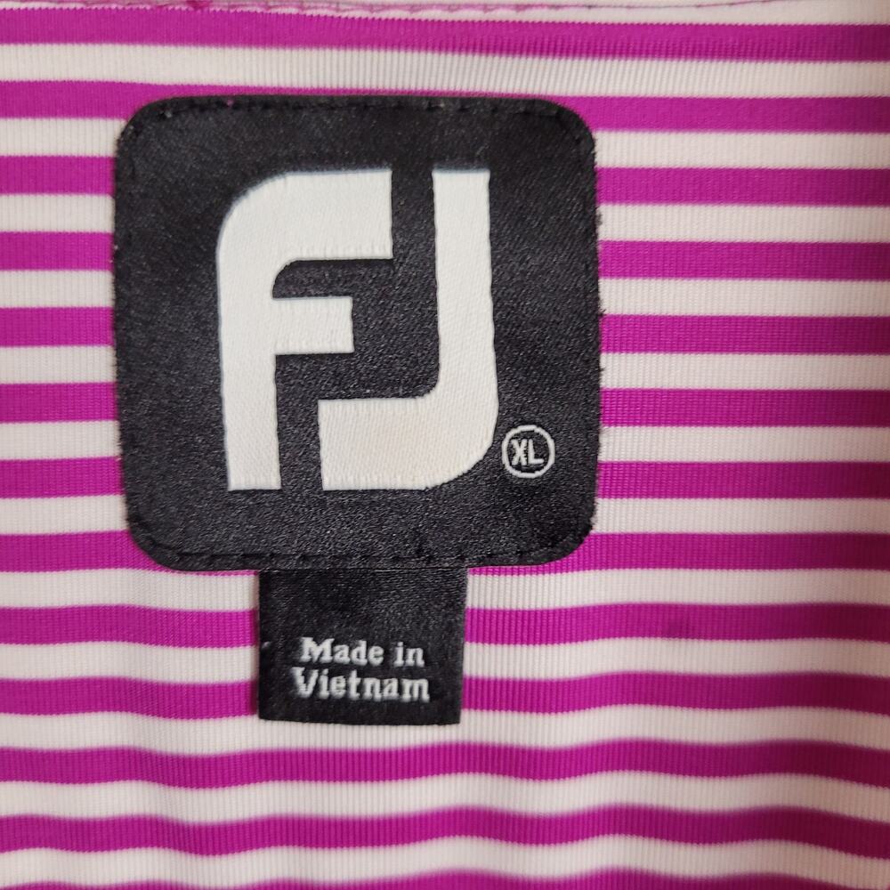 Foot Joy purple striped golf polo shirt size XL Preppy Resort Casual Active - Picture 3 of 7